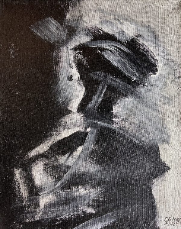 Unberührbar (2025) — Acryl auf handgebauter Leinwand, 30x40cm. Originalgemälde von Leonhard Gürtner, zeitgenössischer Künstler aus Pfaffenhofen.
