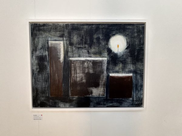 Three boxes (2025) — Acryl auf handgebauter Leinwand, 100 × 70 cm. Originalgemälde von Leonhard Gürtner, zeitgenössischer Künstler aus Pfaffenhofen.