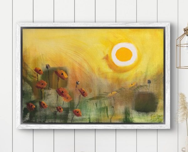 Flower meadow (2025) — Acryl auf handgebauter Leinwand, —. Originalgemälde von Leonhard Gürtner, zeitgenössischer Künstler aus Pfaffenhofen.